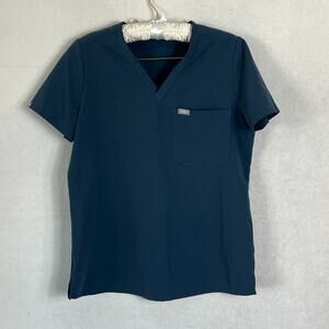 Figs Shirt Womens Size S Catarina Scrub Top Blue Gray One Pocket V-Neck